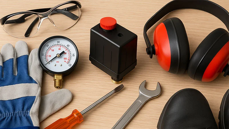برای تنظیم فشار کمپرسور باد چه ابزارهایی لازم است؟